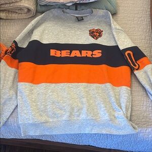 NFL Bears Gray and Orange Crewneck Sweater